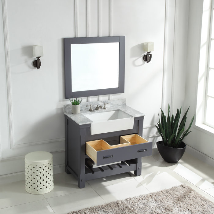 Dovecove Mantra 36'' Single Bathroom Vanity with Marble Top & Reviews